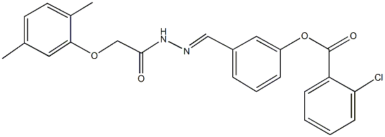 3-{2-[(2,5-dimethylphenoxy)acetyl]carbohydrazonoyl}phenyl 2-chlorobenzoate Struktur