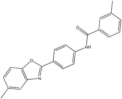 3-methyl-N-[4-(5-methyl-1,3-benzoxazol-2-yl)phenyl]benzamide Struktur