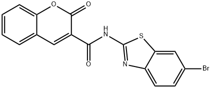 N-(6-bromo-1,3-benzothiazol-2-yl)-2-oxo-2H-chromene-3-carboxamide Struktur