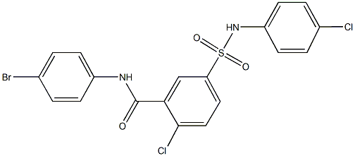 N-(4-bromophenyl)-2-chloro-5-[(4-chloroanilino)sulfonyl]benzamide Struktur