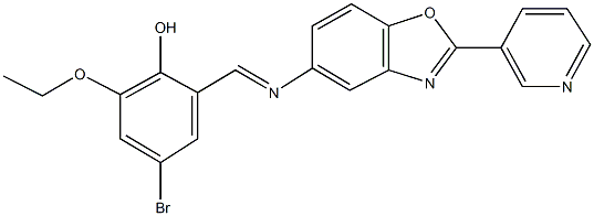 4-bromo-2-ethoxy-6-({[2-(3-pyridinyl)-1,3-benzoxazol-5-yl]imino}methyl)phenol Struktur