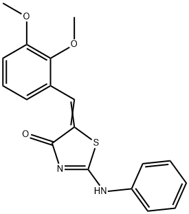 5-(2,3-dimethoxybenzylidene)-2-(phenylimino)-1,3-thiazolidin-4-one Struktur