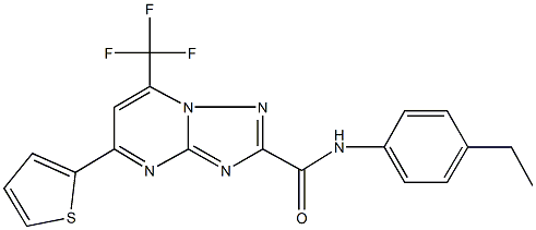 N-(4-ethylphenyl)-5-(2-thienyl)-7-(trifluoromethyl)[1,2,4]triazolo[1,5-a]pyrimidine-2-carboxamide Struktur