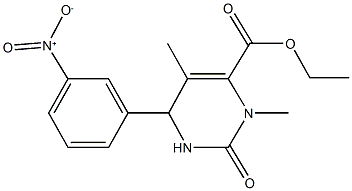 ethyl 6-{3-nitrophenyl}-3,5-dimethyl-2-oxo-1,2,3,6-tetrahydro-4-pyrimidinecarboxylate Struktur