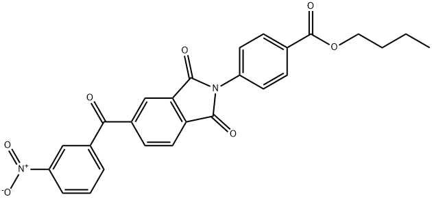 butyl 4-(5-{3-nitrobenzoyl}-1,3-dioxo-1,3-dihydro-2H-isoindol-2-yl)benzoate Struktur