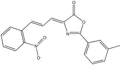 4-(3-{2-nitrophenyl}-2-propenylidene)-2-(3-methylphenyl)-1,3-oxazol-5(4H)-one Struktur