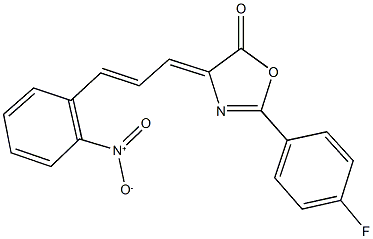 2-(4-fluorophenyl)-4-(3-{2-nitrophenyl}-2-propenylidene)-1,3-oxazol-5(4H)-one Struktur