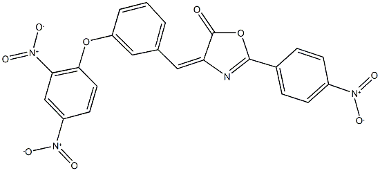 4-(3-{2,4-bisnitrophenoxy}benzylidene)-2-{4-nitrophenyl}-1,3-oxazol-5(4H)-one Struktur