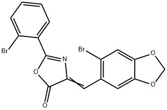 4-[(6-bromo-1,3-benzodioxol-5-yl)methylene]-2-(2-bromophenyl)-1,3-oxazol-5(4H)-one Struktur