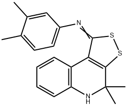 N-(4,4-dimethyl-4,5-dihydro-1H-[1,2]dithiolo[3,4-c]quinolin-1-ylidene)-N-(3,4-dimethylphenyl)amine Struktur