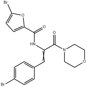 5-bromo-N-[2-(4-bromophenyl)-1-(4-morpholinylcarbonyl)vinyl]-2-furamide Struktur