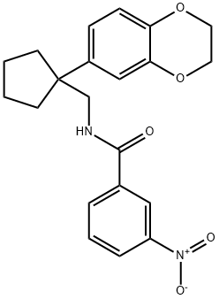 N-{[1-(2,3-dihydro-1,4-benzodioxin-6-yl)cyclopentyl]methyl}-3-nitrobenzamide Struktur