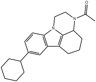 3-acetyl-8-cyclohexyl-2,3,3a,4,5,6-hexahydro-1H-pyrazino[3,2,1-jk]carbazole Struktur