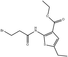 ethyl 2-[(3-bromopropanoyl)amino]-5-ethyl-3-thiophenecarboxylate Struktur