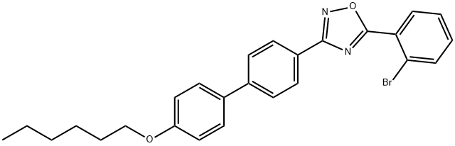 4'-[5-(2-bromophenyl)-1,2,4-oxadiazol-3-yl][1,1'-biphenyl]-4-yl hexyl ether Struktur