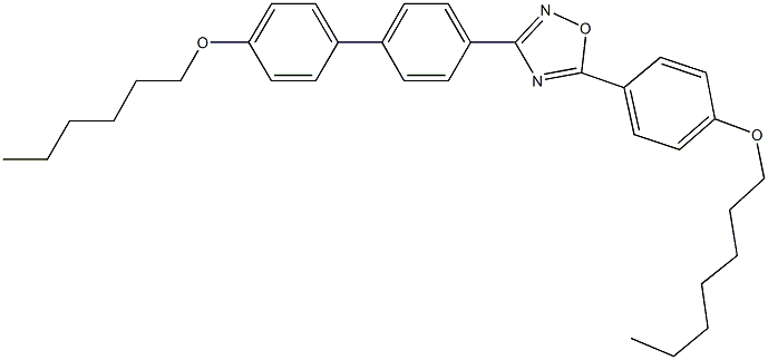 5-[4-(heptyloxy)phenyl]-3-[4'-(hexyloxy)[1,1'-biphenyl]-4-yl]-1,2,4-oxadiazole Struktur