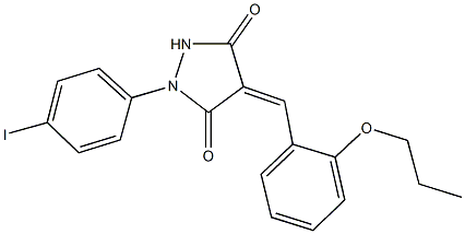 1-(4-iodophenyl)-4-(2-propoxybenzylidene)-3,5-pyrazolidinedione Struktur