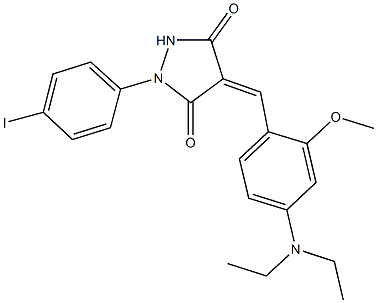 4-[4-(diethylamino)-2-methoxybenzylidene]-1-(4-iodophenyl)-3,5-pyrazolidinedione Struktur