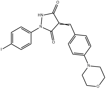 1-(4-iodophenyl)-4-[4-(4-morpholinyl)benzylidene]-3,5-pyrazolidinedione Struktur