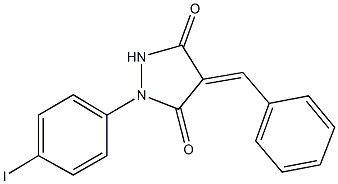 4-benzylidene-1-(4-iodophenyl)-3,5-pyrazolidinedione Struktur