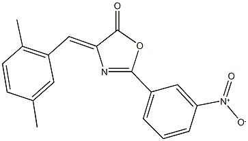 4-(2,5-dimethylbenzylidene)-2-{3-nitrophenyl}-1,3-oxazol-5(4H)-one Struktur