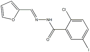 2-chloro-N'-(2-furylmethylene)-5-iodobenzohydrazide Struktur