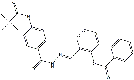 2-(2-{4-[(2,2-dimethylpropanoyl)amino]benzoyl}carbohydrazonoyl)phenyl benzoate Struktur