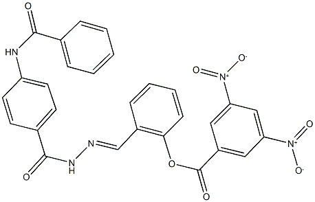 2-{2-[4-(benzoylamino)benzoyl]carbohydrazonoyl}phenyl 3,5-bisnitrobenzoate Struktur