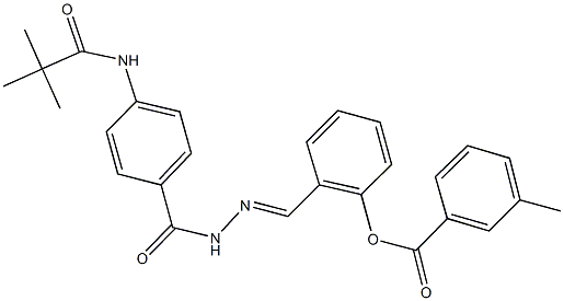 2-(2-{4-[(2,2-dimethylpropanoyl)amino]benzoyl}carbohydrazonoyl)phenyl 3-methylbenzoate Struktur