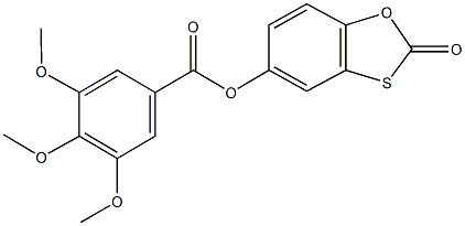 2-oxo-1,3-benzoxathiol-5-yl 3,4,5-trimethoxybenzoate Struktur