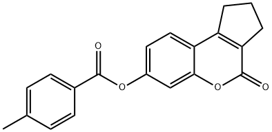 4-oxo-1,2,3,4-tetrahydrocyclopenta[c]chromen-7-yl 4-methylbenzoate Struktur