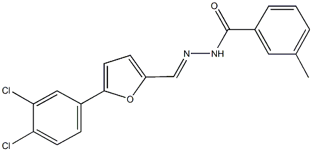 N'-{[5-(3,4-dichlorophenyl)-2-furyl]methylene}-3-methylbenzohydrazide Struktur