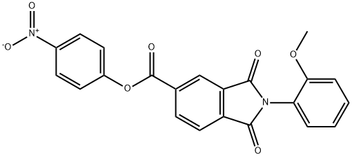 4-nitrophenyl 2-(2-methoxyphenyl)-1,3-dioxo-5-isoindolinecarboxylate Struktur