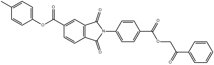 4-methylphenyl 1,3-dioxo-2-{4-[(2-oxo-2-phenylethoxy)carbonyl]phenyl}-5-isoindolinecarboxylate Struktur