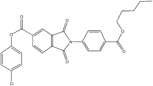 4-chlorophenyl 1,3-dioxo-2-{4-[(pentyloxy)carbonyl]phenyl}-2,3-dihydro-1H-isoindole-5-carboxylate Struktur