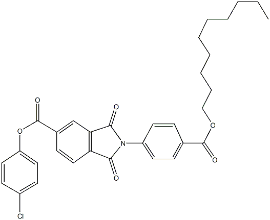 4-chlorophenyl 2-{4-[(decyloxy)carbonyl]phenyl}-1,3-dioxo-5-isoindolinecarboxylate Struktur