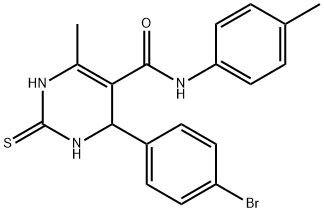 4-(4-bromophenyl)-6-methyl-N-(4-methylphenyl)-2-thioxo-1,2,3,4-tetrahydro-5-pyrimidinecarboxamide Struktur