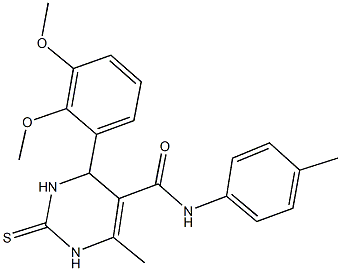 4-(2,3-dimethoxyphenyl)-6-methyl-N-(4-methylphenyl)-2-thioxo-1,2,3,4-tetrahydro-5-pyrimidinecarboxamide Struktur