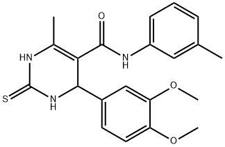 4-(3,4-dimethoxyphenyl)-6-methyl-N-(3-methylphenyl)-2-thioxo-1,2,3,4-tetrahydro-5-pyrimidinecarboxamide Struktur