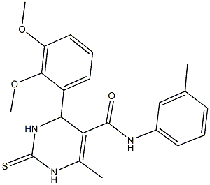 4-(2,3-dimethoxyphenyl)-6-methyl-N-(3-methylphenyl)-2-thioxo-1,2,3,4-tetrahydro-5-pyrimidinecarboxamide Struktur