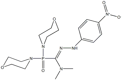 N'-{4-nitrophenyl}-N,N-dimethyldi(4-morpholinyl)phosphinecarbohydrazonamide oxide Struktur