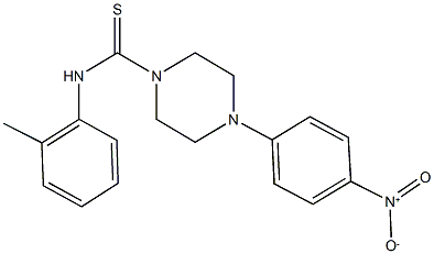 4-{4-nitrophenyl}-N-(2-methylphenyl)-1-piperazinecarbothioamide Struktur