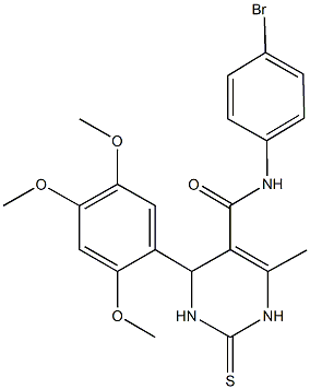 N-(4-bromophenyl)-6-methyl-2-thioxo-4-(2,4,5-trimethoxyphenyl)-1,2,3,4-tetrahydropyrimidine-5-carboxamide Struktur