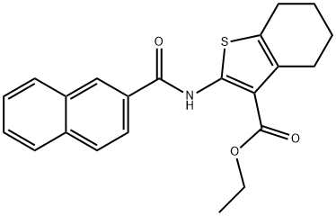 ethyl 2-(2-naphthoylamino)-4,5,6,7-tetrahydro-1-benzothiophene-3-carboxylate Struktur