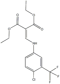 diethyl 2-{[4-chloro-3-(trifluoromethyl)anilino]methylene}malonate Struktur