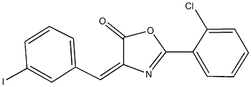 2-(2-chlorophenyl)-4-(3-iodobenzylidene)-1,3-oxazol-5(4H)-one Struktur