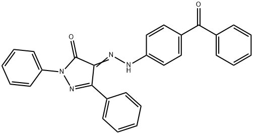 1,3-diphenyl-1H-pyrazole-4,5-dione 4-[(4-benzoylphenyl)hydrazone] Struktur