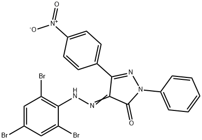 3-{4-nitrophenyl}-1-phenyl-1H-pyrazole-4,5-dione 4-[(2,4,6-tribromophenyl)hydrazone] Struktur