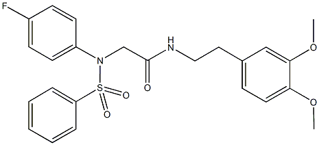 N-[2-(3,4-dimethoxyphenyl)ethyl]-2-[4-fluoro(phenylsulfonyl)anilino]acetamide Struktur