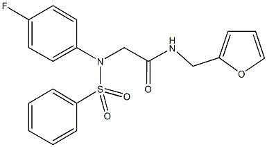 2-[4-fluoro(phenylsulfonyl)anilino]-N-(2-furylmethyl)acetamide Struktur